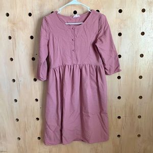 Pink Striped Peplum Dress